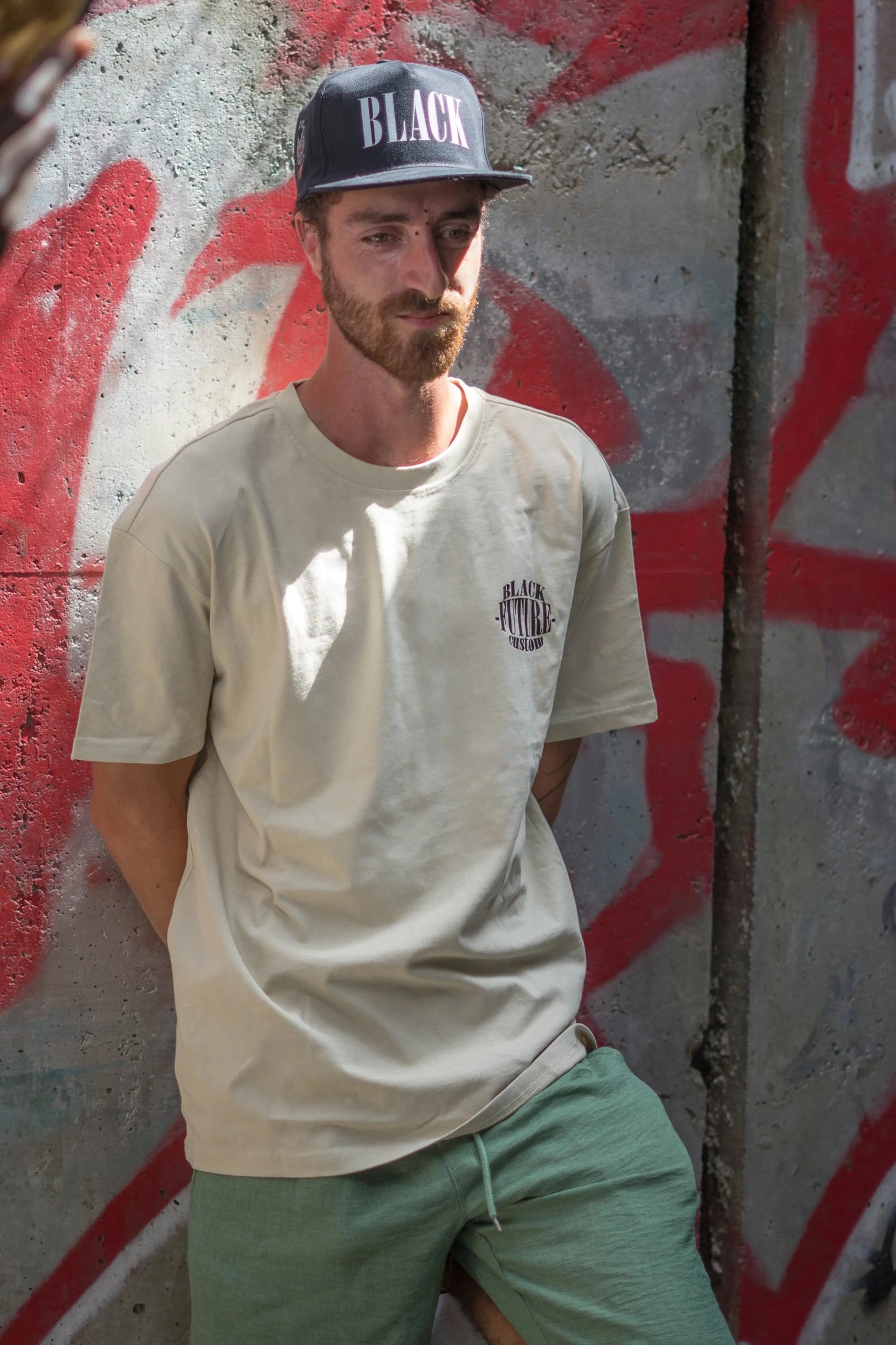 BAD BEAST-t-T-shirt oversize beige - BLACK FUTURE CUSTOM