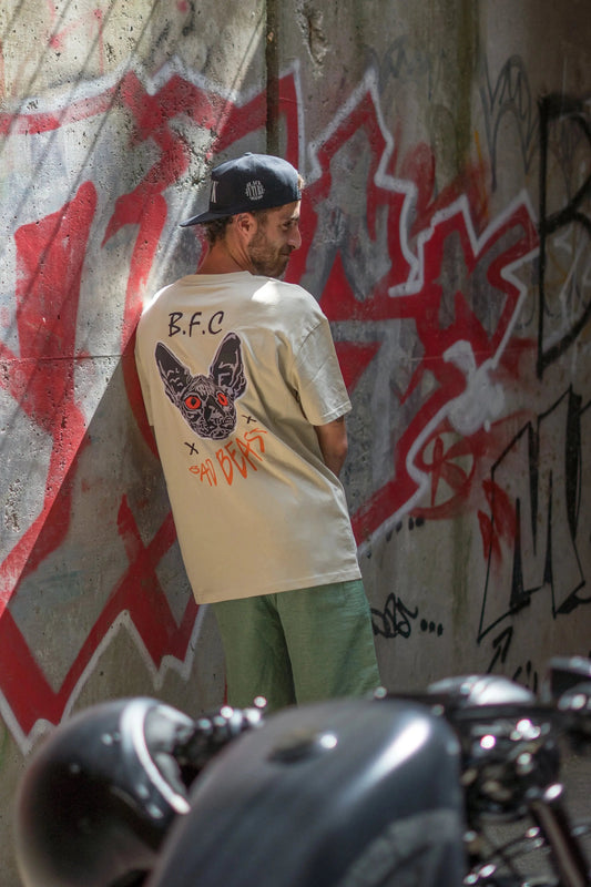 BAD BEAST-t-T-shirt oversize beige - BLACK FUTURE CUSTOM