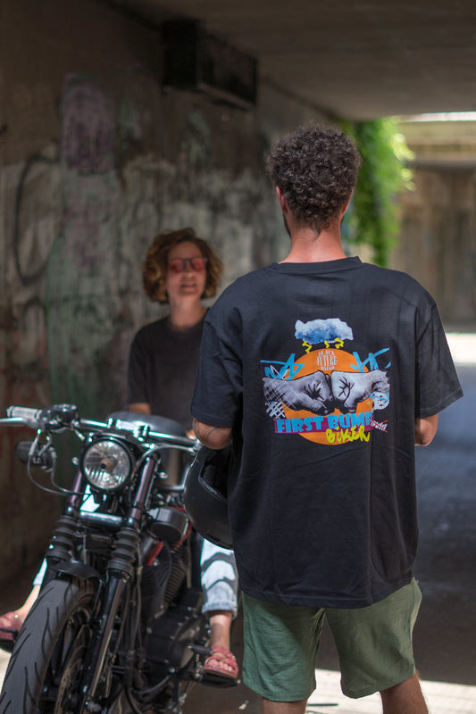 FIRST BUMP -T-shirt oversize noir - BLACK FUTURE CUSTOM