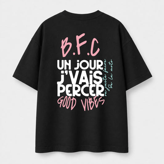 PERCER-T-shirt oversize - BLACK FUTURE CUSTOM