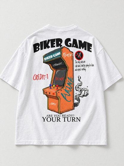 BIKER GAME-T-shirt oversize - BLACK FUTURE CUSTOM 