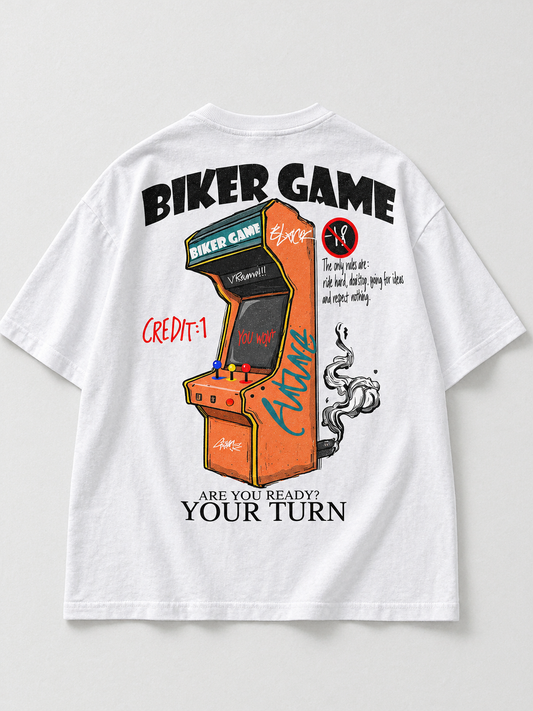 BIKER GAME-T-shirt oversize - BLACK FUTURE CUSTOM 