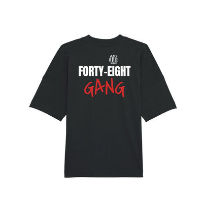 FORTY-EIGHT GANG -T-shirt oversize noir /rouge