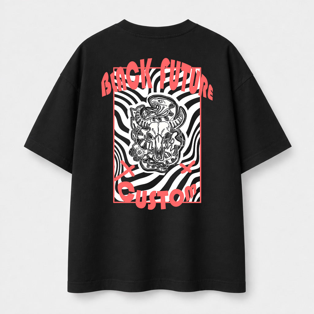 CRÂNE VORTEX -T-shirt oversize - BLACK FUTURE CUSTOM 