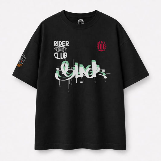 RIDER CLUB-T-shirt oversize - BLACK FUTURE CUSTOM 